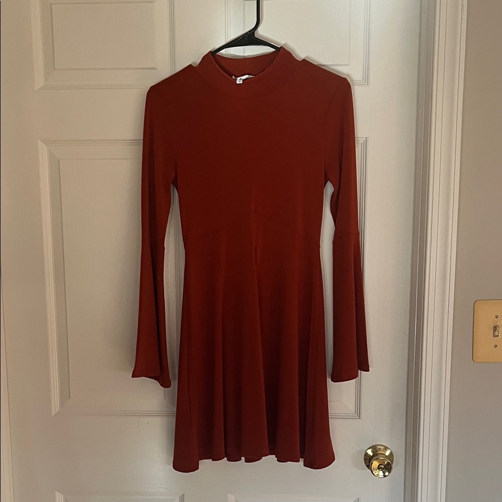 BCBGeneration Long Sleeve Rust Dress
